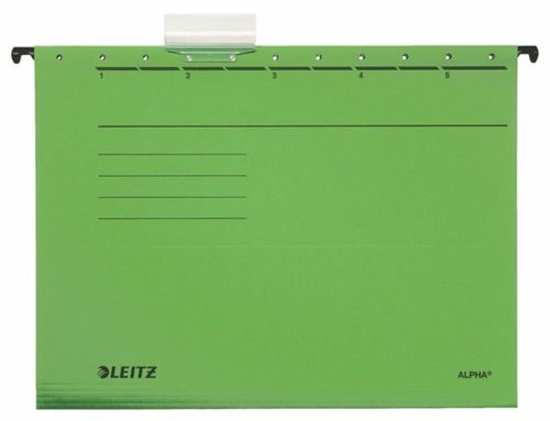 Függőmappa, karton, A4, LEITZ Alpha Standard, zöld (E19850055)