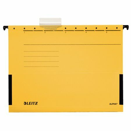 Függőmappa, oldalvédelemmel, karton, A4, LEITZ Alpha, sárga (E19860015)
