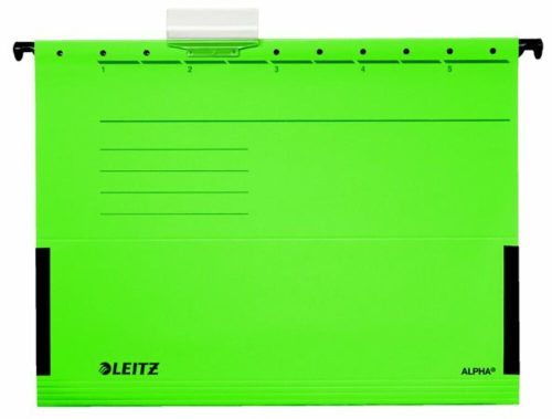 Függőmappa, oldalvédelemmel, karton, A4, LEITZ Alpha, zöld (E19860055)
