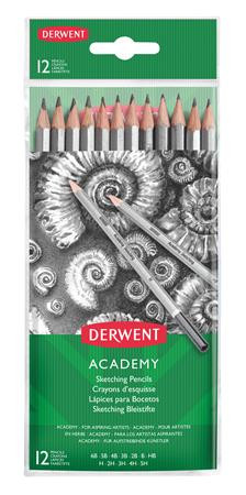 Grafitceruza szett, hatszögletű, DERWENT Academy, 12 különböző keménység (E2300412)