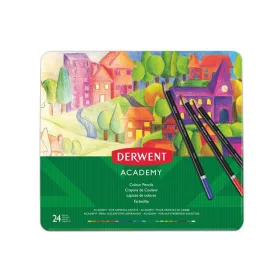   Színes ceruza készlet, fém doboz, DERWENT Academy, 24 különböző szín (E2301938)