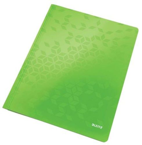 Gyorsfűző, laminált karton, A4, LEITZ Wow, zöld (E30010054)