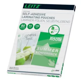   Meleglamináló fólia, 80 mikron, A4, fényes, öntapadó, LEITZ (E33872)