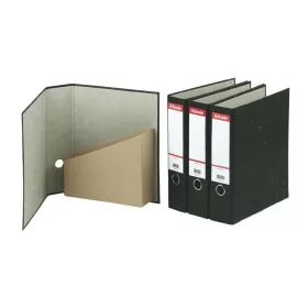   Iratrendező és iratpapucs egyben, 75 mm, A4, karton, márványos, ESSELTE, fekete (E36057)