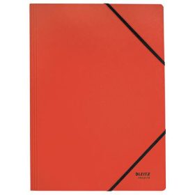 Gumis mappa, karton, A4, LEITZ Recycle, piros (E39080025)