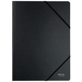 Gumis mappa, karton, A4, LEITZ Recycle, fekete (E39080095)