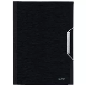   Harmonikamappa, A4, PP, 6 rekeszes, LEITZ Style, szaténfekete (E39570094)