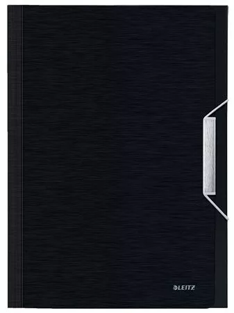 Harmonikamappa, A4, PP, 6 rekeszes, LEITZ Style, szaténfekete (E39570094)