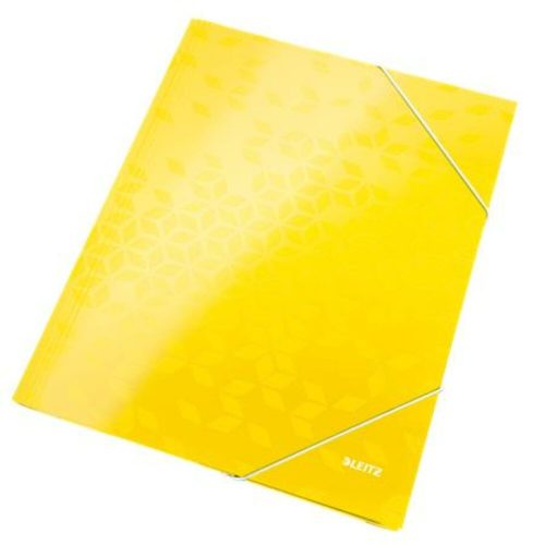 Gumis mappa, 15 mm, karton, A4, LEITZ Wow, sárga (E39820016)
