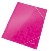 Gumis mappa, 15 mm, karton, A4, LEITZ Wow, rózsaszín (E39820023)