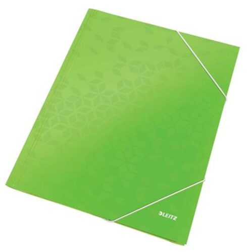 Gumis mappa, 15 mm, karton, A4, LEITZ Wow, zöld (E39820054)