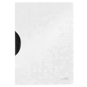   Gyorsfűző, klipes, PP, A4, LEITZ Wow ColorClip, fehér (E41850001)
