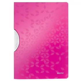   Gyorsfűző, klipes, PP, A4, LEITZ Wow ColorClip rózsaszín (E41850023)