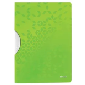   Gyorsfűző, klipes, PP, A4, LEITZ Wow ColorClip, zöld (E41850054)