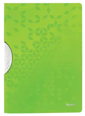 Gyorsfűző, klipes, PP, A4, LEITZ Wow ColorClip, zöld (E41850054)