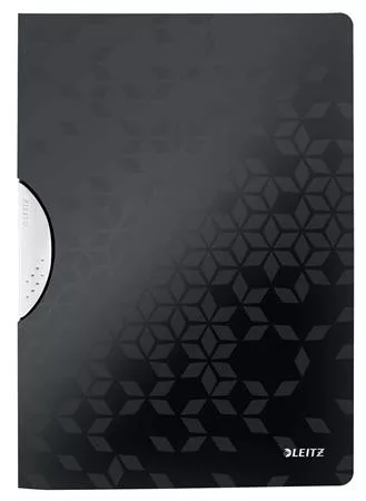 Gyorsfűző, klipes, PP, A4, LEITZ Wow ColorClip, fekete (E41850095)