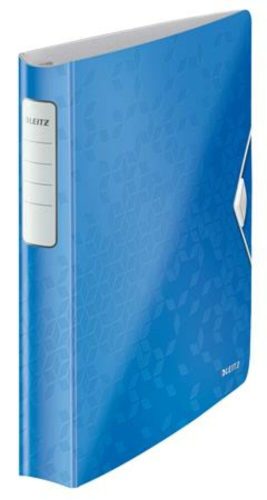 Gyűrűs könyv, 4 gyűrű, D alakú, 52 mm, A4, PP, LEITZ Active Wow kék (E42400036)