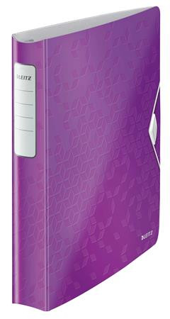 Gyűrűs könyv, 4 gyűrű, D alakú, 52 mm, A4, PP, LEITZ Active Wow lila (E42400062)