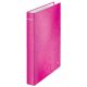 Gyűrűs könyv, 2 gyűrű, D alakú, 40 mm, A4 Maxi, karton, LEITZ Wow, rózsaszín (E42410023)