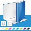 Gyűrűs könyv, 2 gyűrű, D alakú, 40 mm, A4 Maxi, karton, LEITZ Wow, kék (E42410036)