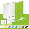 Gyűrűs könyv, 4 gyűrű, D alakú, 40 mm, A4 Maxi, karton, LEITZ Wow, zöld (E42420054)