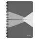 Spirálfüzet, A5, kockás, 90 lap, laminált karton borító, LEITZ Office, szürke (E44580085)