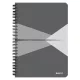 Spirálfüzet, A5, vonalas, 90 lap, laminált karton borító, LEITZ Office, szürke (E44590085)