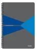 Spirálfüzet, A4, kockás, 90 lap, PP borító, LEITZ Office, szürke-kék (E44950035)
