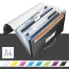 Harmonikamappa, A4, PP, 6 rekeszes, LEITZ Wow, fekete (E45890095)