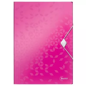 Gumis mappa, PP, A4, LEITZ Wow, rózsaszín (E45990023)