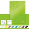 Beíró, A4, vonalas, 80 lap, keményfedeles, LEITZ Wow, zöld (E46251054)