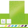 Beíró, A4, kockás, 80 lap, keményfedeles, LEITZ Wow, zöld (E46261054)