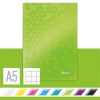 Beíró, A5, kockás, 80 lap, keményfedeles, LEITZ Wow, zöld (E46281054)