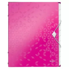   Előrendező, A4, 12 részes, műanyag, LEITZ Wow, rózsaszín (E46340023)