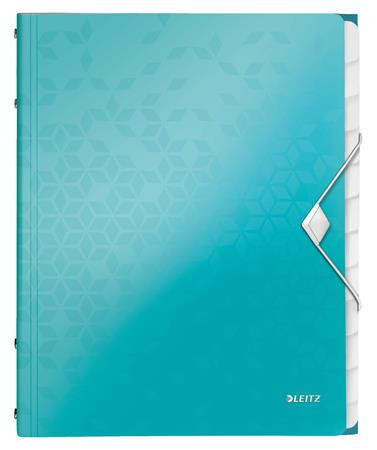 Előrendező, A4, 12 részes, műanyag, LEITZ Wow, jégkék (E46340051)