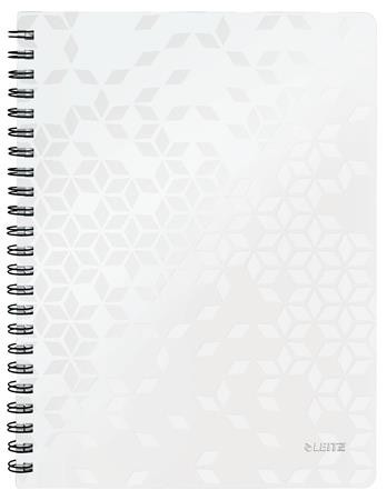 Spirálfüzet, A4, vonalas, 80 lap, LEITZ Wow, fehér (E46370001)