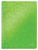Spirálfüzet, A4, vonalas, 80 lap, LEITZ Wow, zöld (E46370054)