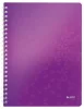 Spirálfüzet, A4, vonalas, 80 lap, LEITZ Wow, lila (E46370062)