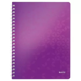   Spirálfüzet, A4, vonalas, 80 lap, LEITZ Wow, lila (E46370062)