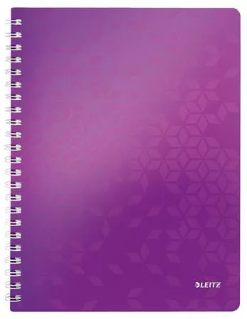 Spirálfüzet, A4, vonalas, 80 lap, LEITZ Wow, lila (E46370062)