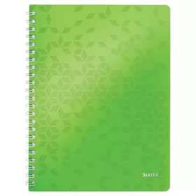   Spirálfüzet, A4, kockás, 80 lap, LEITZ Wow, zöld (E46380054)