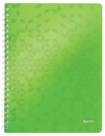 Spirálfüzet, A4, kockás, 80 lap, LEITZ Wow, zöld (E46380054)