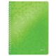 Spirálfüzet, A4, kockás, 80 lap, LEITZ Wow, zöld (E46380054)