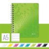 Spirálfüzet, A5, vonalas, 80 lap, LEITZ Wow, zöld (E46390054)