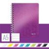Spirálfüzet, A5, vonalas, 80 lap, LEITZ Wow, lila (E46390062)