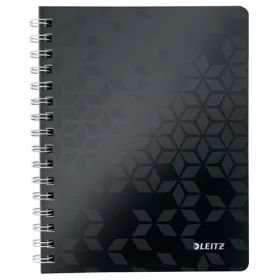   Spirálfüzet, A5, vonalas, 80 lap, LEITZ Wow, fekete (E46390095)