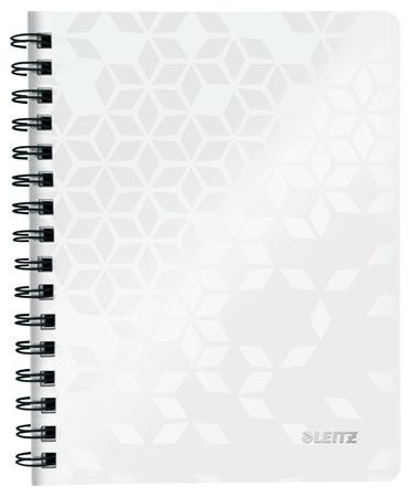 Spirálfüzet, A5, kockás, 80 lap, LEITZ Wow, fehér (E46410001)