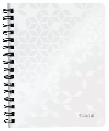 Spirálfüzet, A5, kockás, 80 lap, LEITZ Wow, fehér (E46410001)