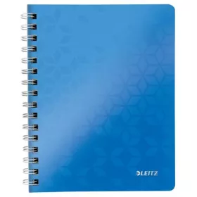   Spirálfüzet, A5, kockás, 80 lap, LEITZ Wow, kék (E46410036)