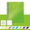 Spirálfüzet, A5, kockás, 80 lap, LEITZ Wow, zöld (E46410054)